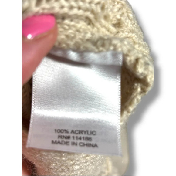 St. John’s Bay Cozy Relaxed Fit Crewneck Lightweight Cream Knit Sweater - Picture 8 of 16